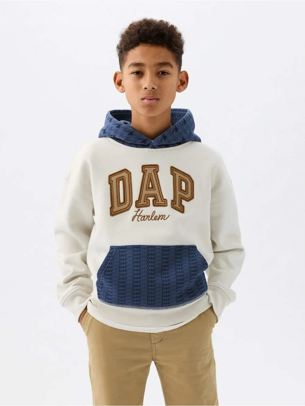 GAP White Dapper Dan Kids Colourblock Logo Hoodie